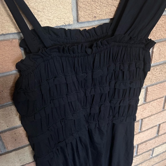 Leifnotes Anthropologie Black One Shoulder Tiered Ruffle Mini Dress Size XS NWT - Picture 4 of 8